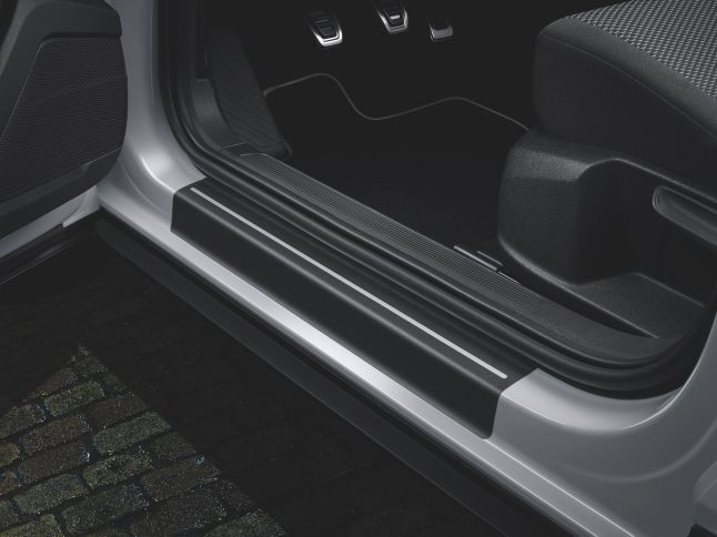 Protective film for the sill rail, black/silver, front and rear