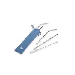 Universum California Collection, straw set, stainless steel, 4 pieces with cleaning brush