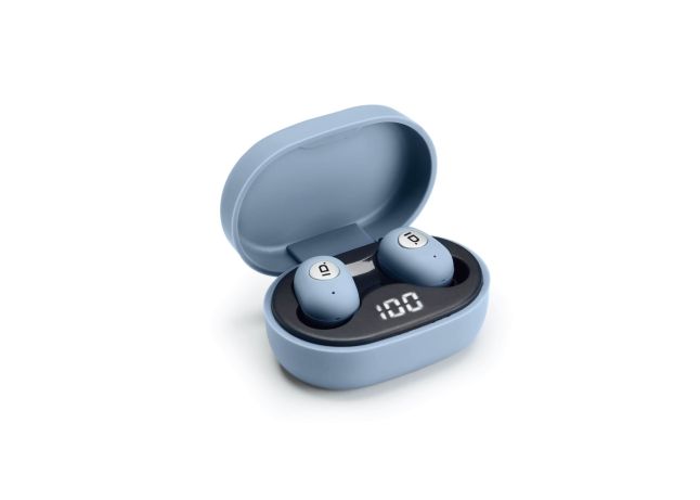 ID Collection Bluetooth earbuds mid-blue  with charging station