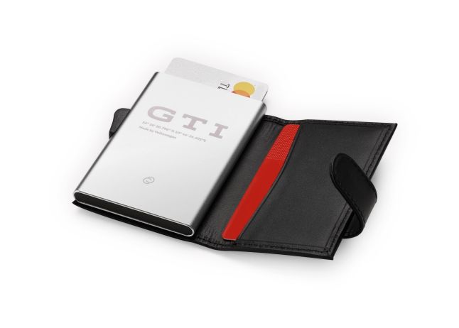 GTI Collection card case Black leather with RFID protection
