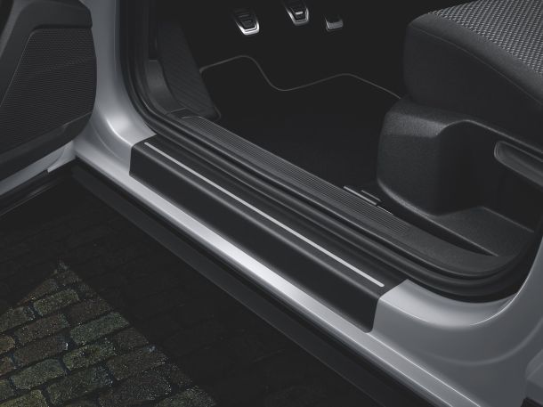 Protective film for the sill rail, black/silver, front and rear