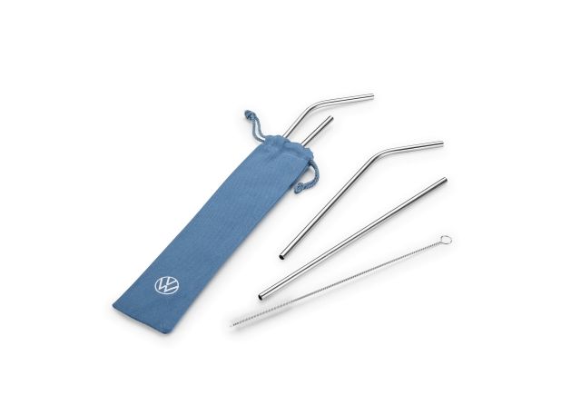 Universum California Collection, straw set, stainless steel, 4 pieces with cleaning brush